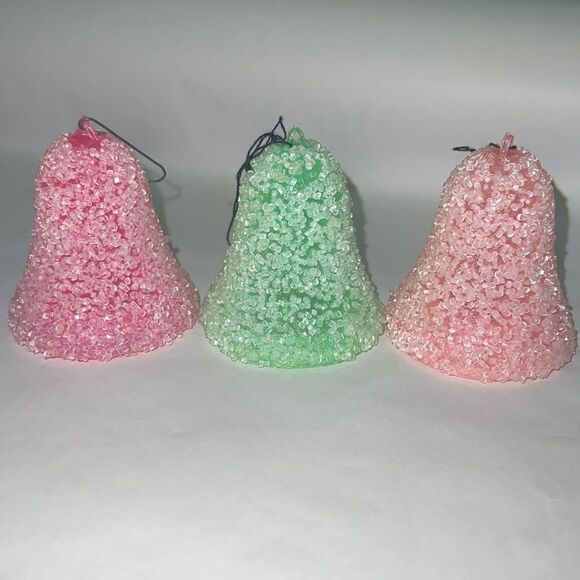 Antique Jewel bright Pink & Green sugar bell lot main image 0